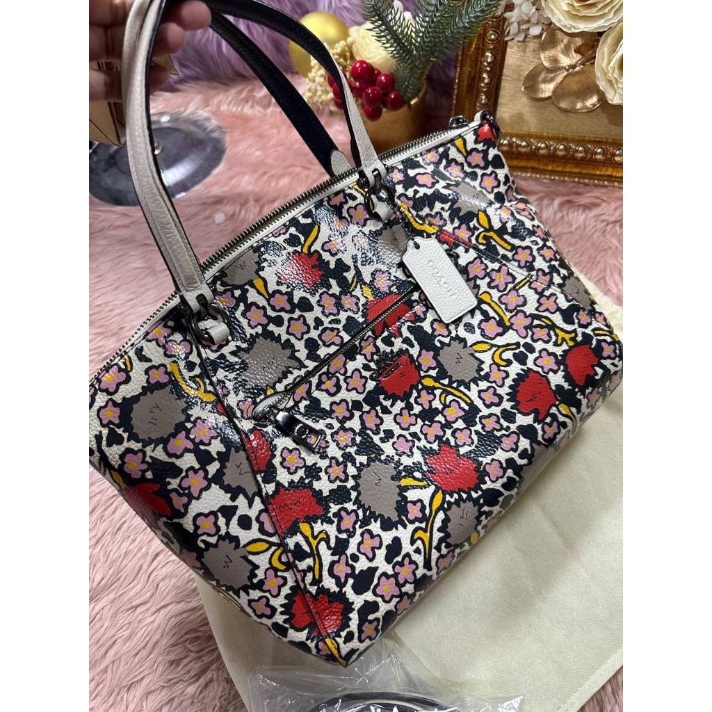 ORIG Preloved CCH Prairie Satchel Floral Print White Bag