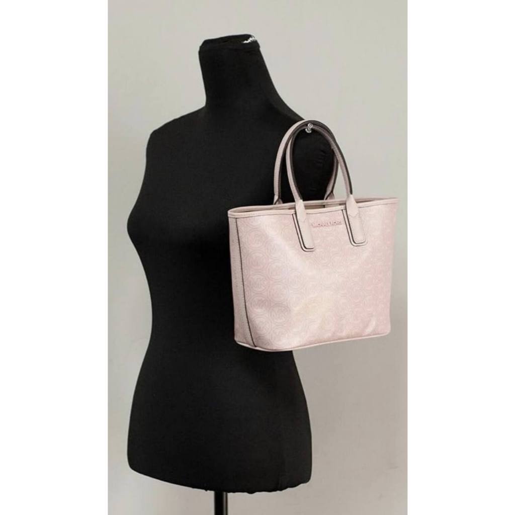 ORIG & IMPORTED MK Jodie Small Logo Jacquard Tote Bag Pink