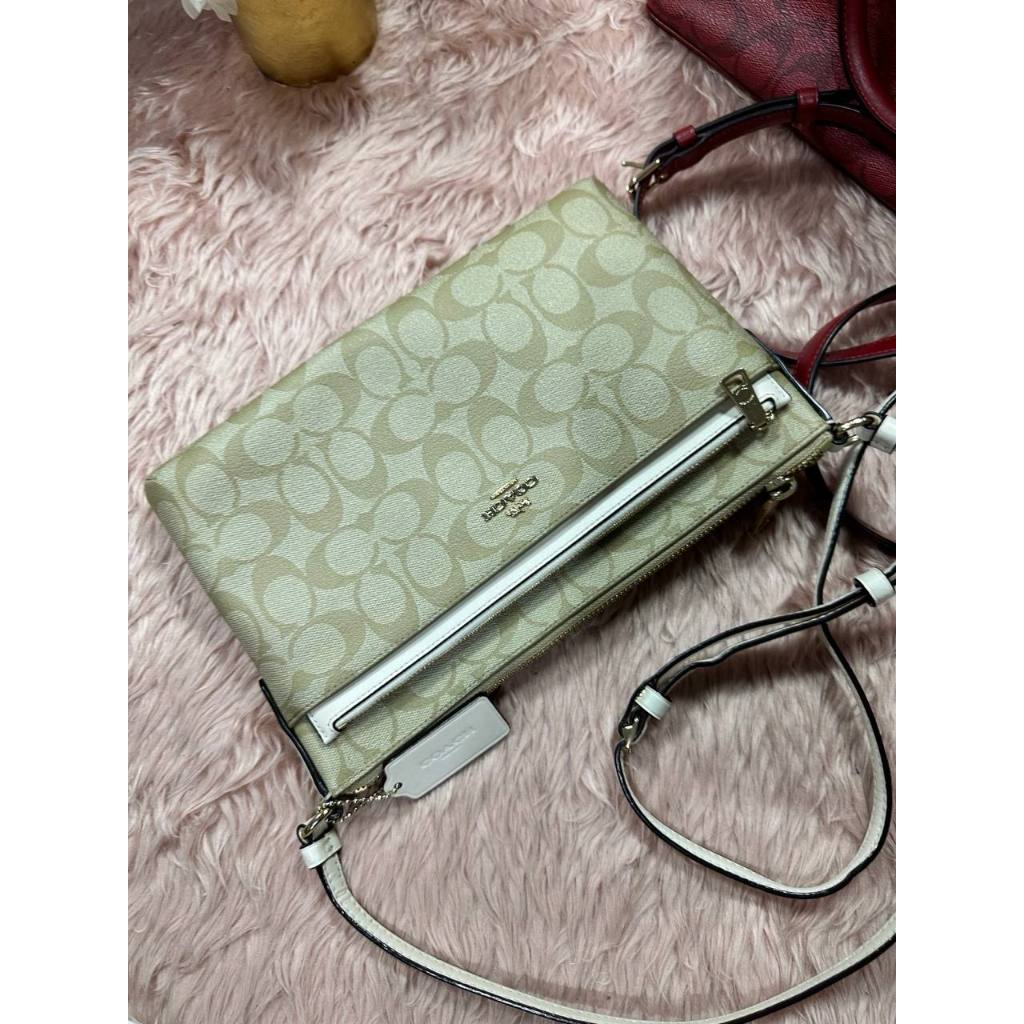 ORIG Preloved CCH POP Crossbody East/West Crossbody Light Khaki Bag with Pouch