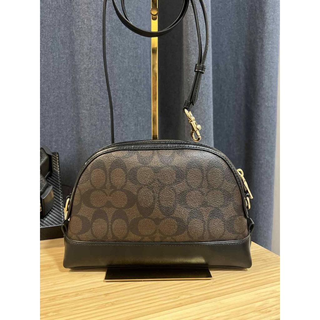 ORIG Preloved CCH Dome Crossbody Signature Brown Black Small Bag