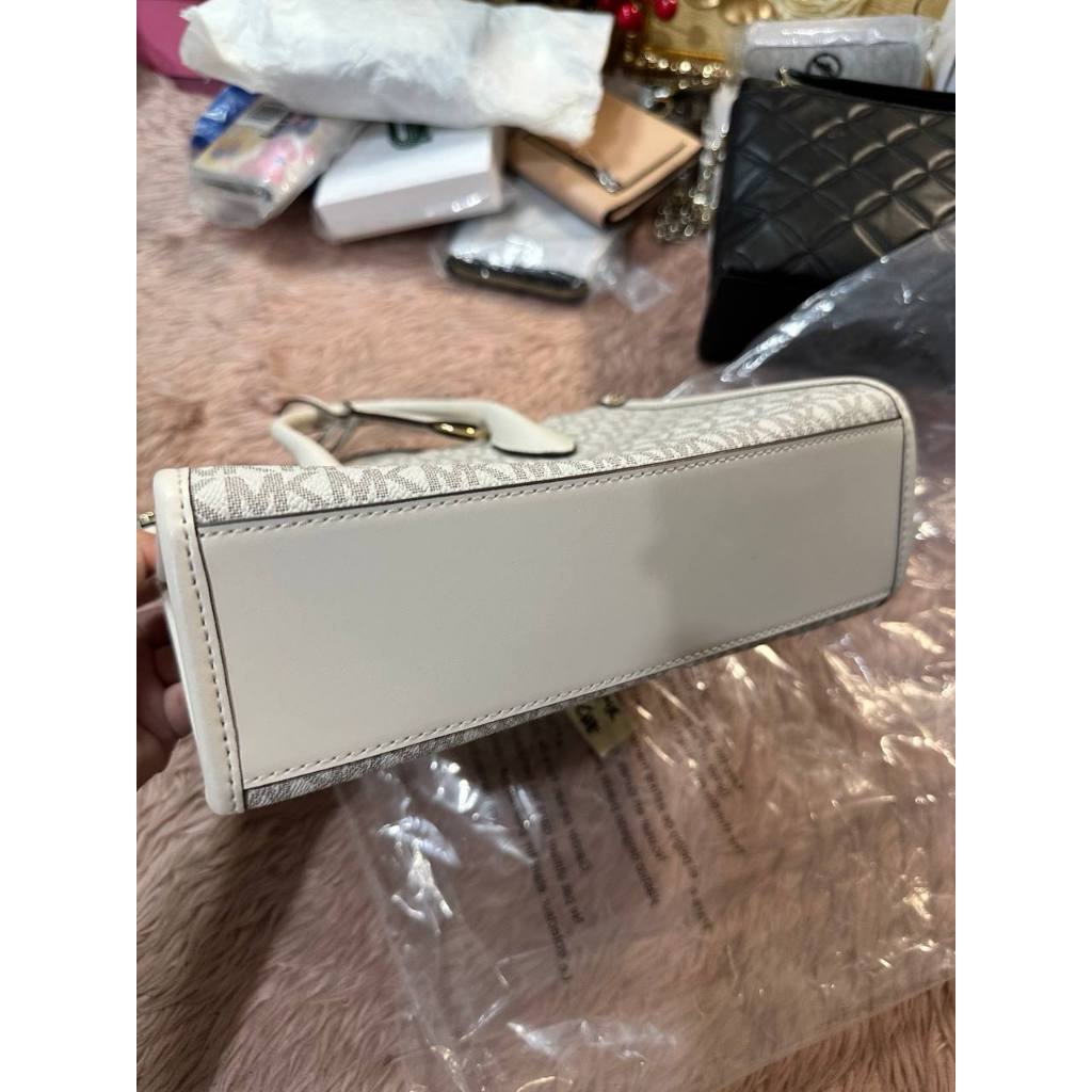 ORIG & IMPORTED MK Mirella Small Signature Logo Crossbody Bag Vanilla White