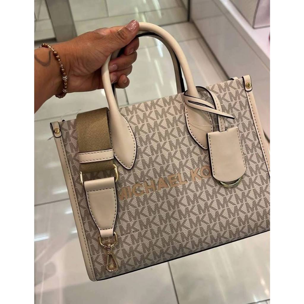 ORIG & IMPORTED MK Mirella Small Signature Logo Crossbody Bag Vanilla White
