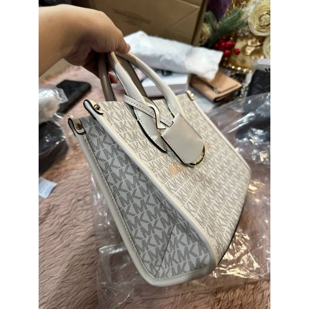 ORIG & IMPORTED MK Mirella Small Signature Logo Crossbody Bag Vanilla White