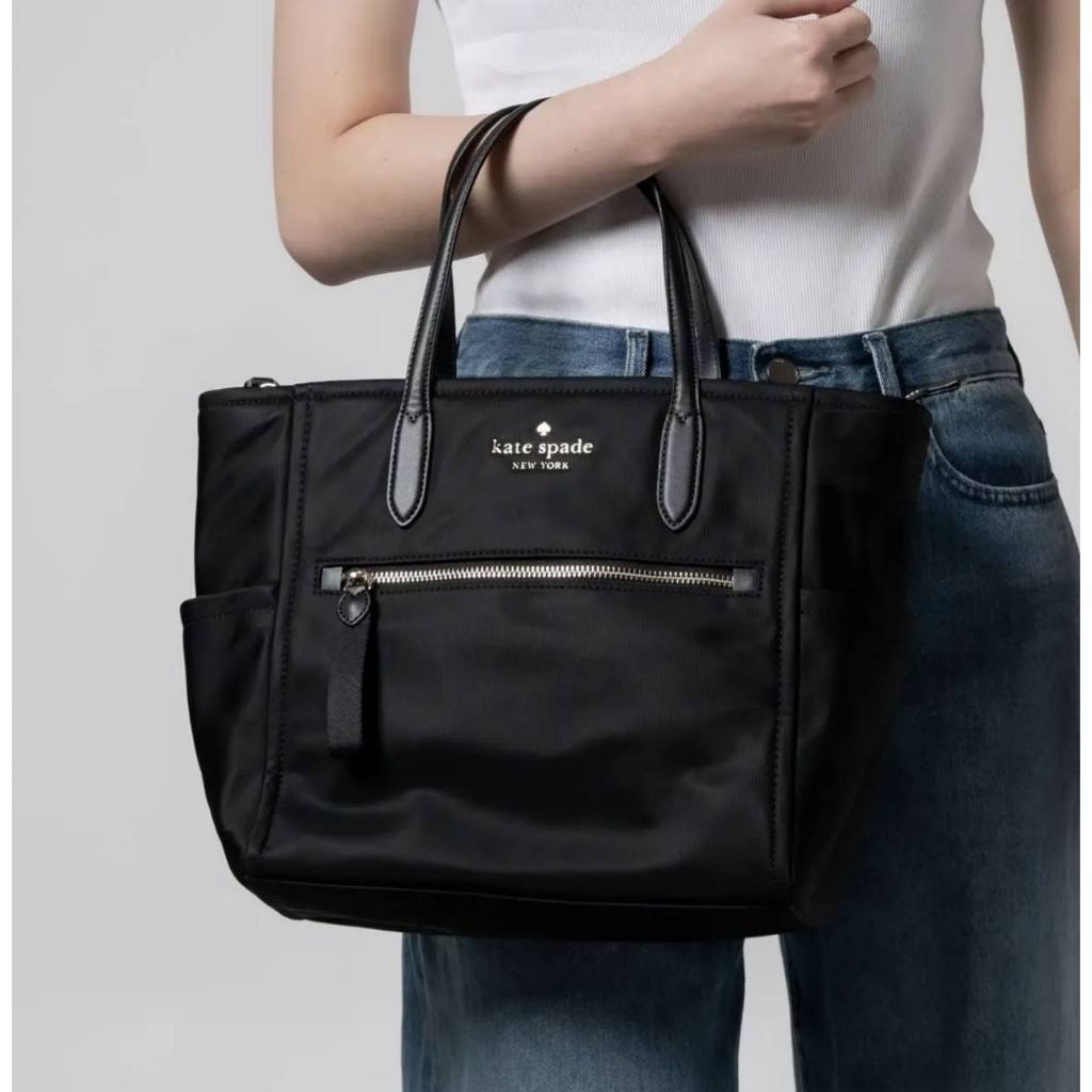 ORIG Preloved KS Chelsea Medium Satchel Nylon Black Bag