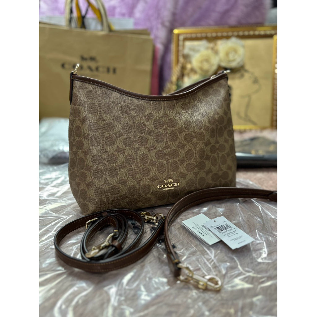 ORIG & IMPORTED CCH Laurel Shoulder Bag In Signature Canvas Tan Khaki Brown