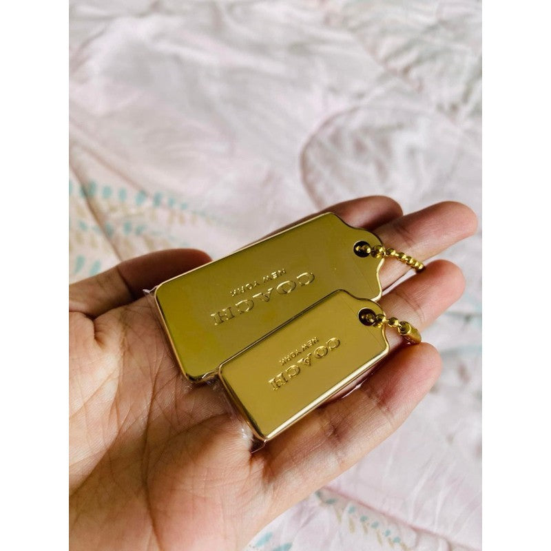 Orig Small Wallet Leather Gold Keychain / Bag Charms / Hangtag