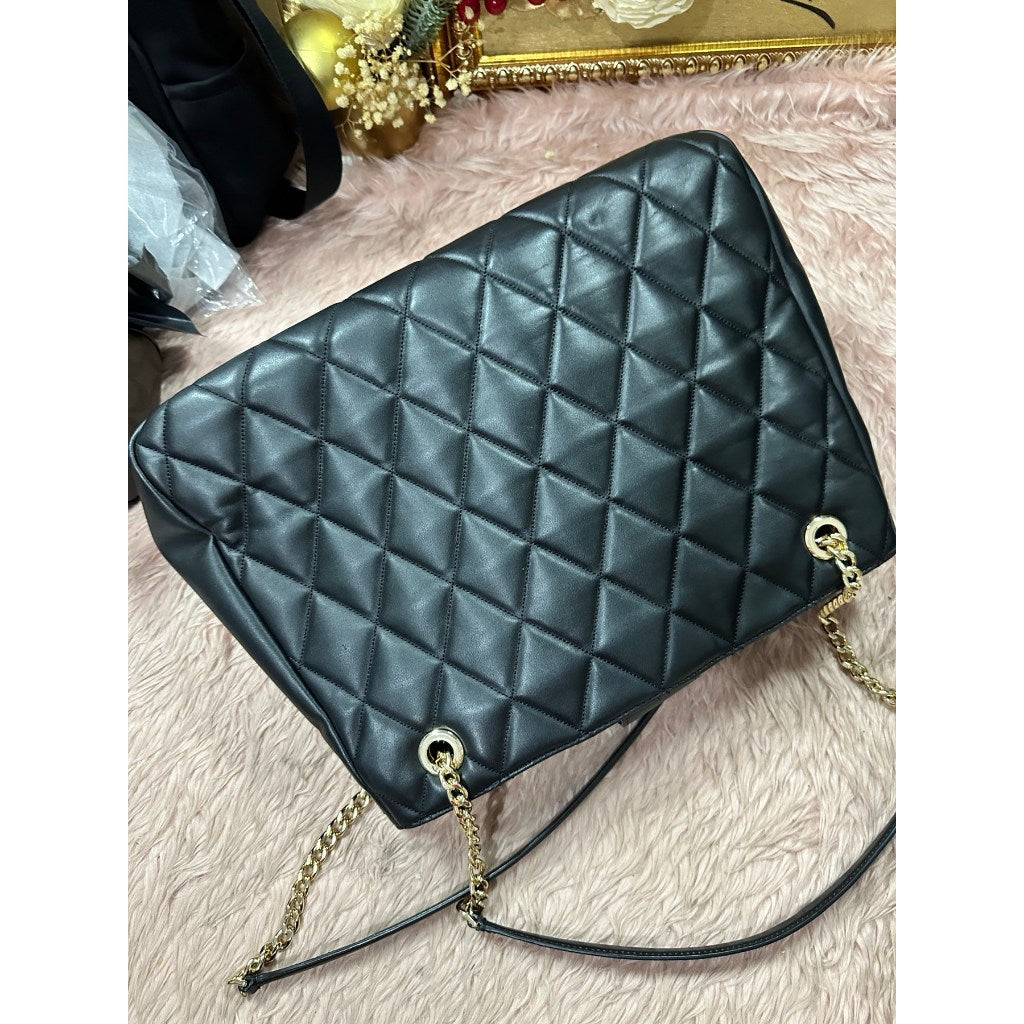 ORIG Preloved KS Large Carey Black Quilted Tote Bag