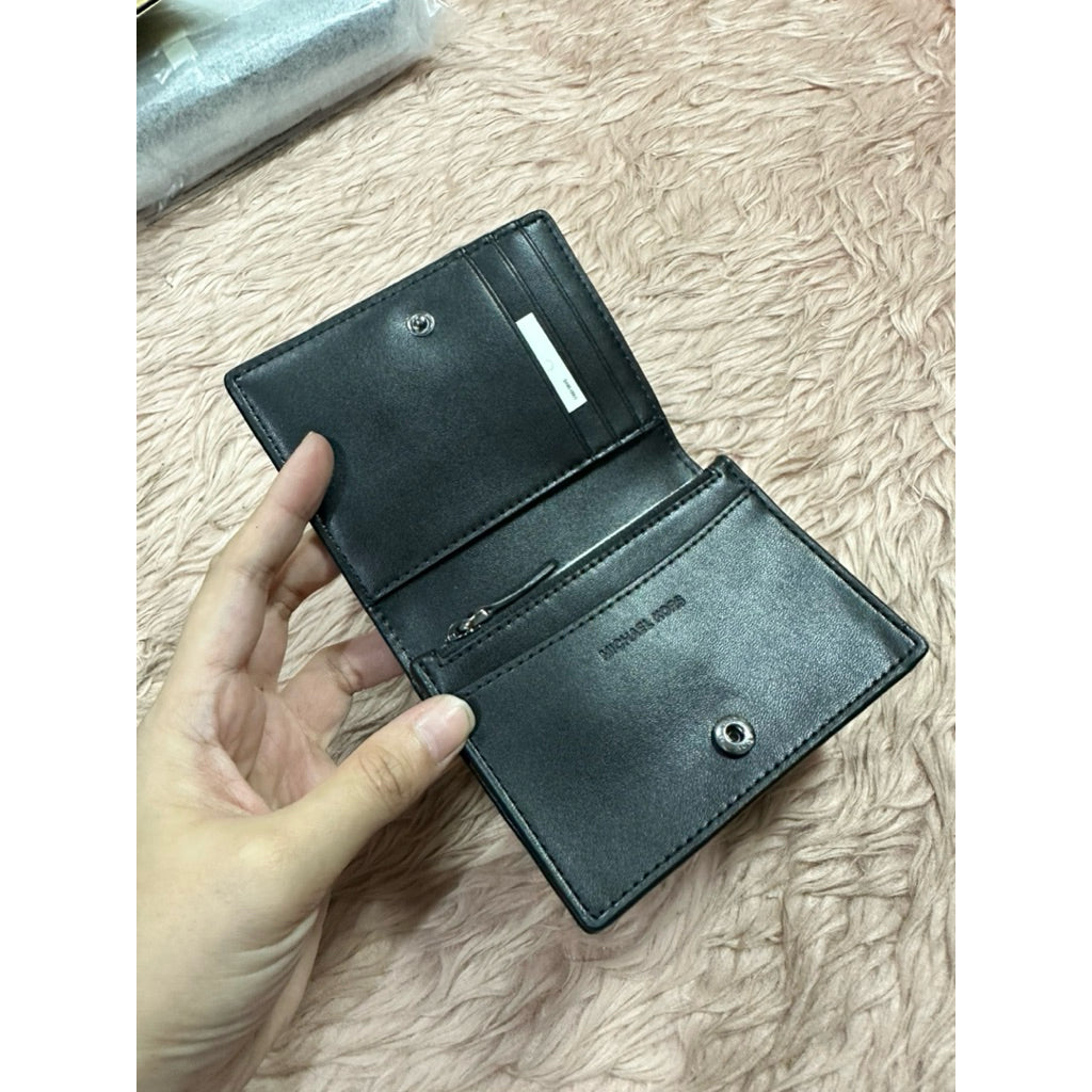 ORIG & IMPORTED MK Cooper Signature Logo Print Flap Small Black Wallet