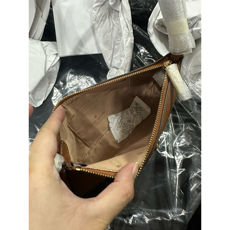 ORIG & IMPORTED KS Kayla Convertible Wristlet Shoulder Small Bag Black White Brown