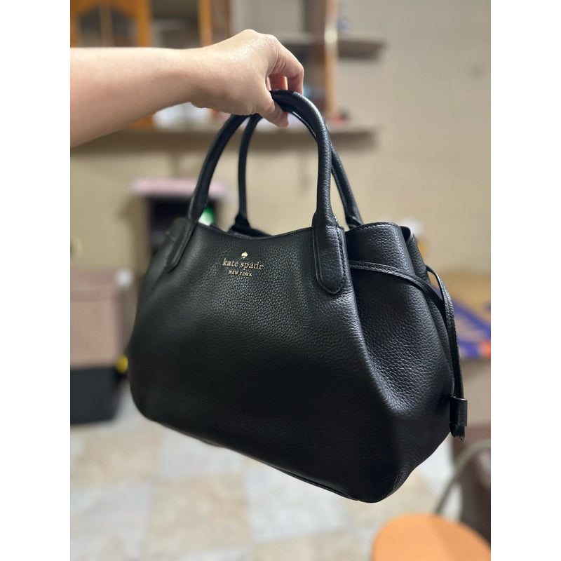 ORIG & IMPORTED KS Dumpling Large Satchel Bag BLACK