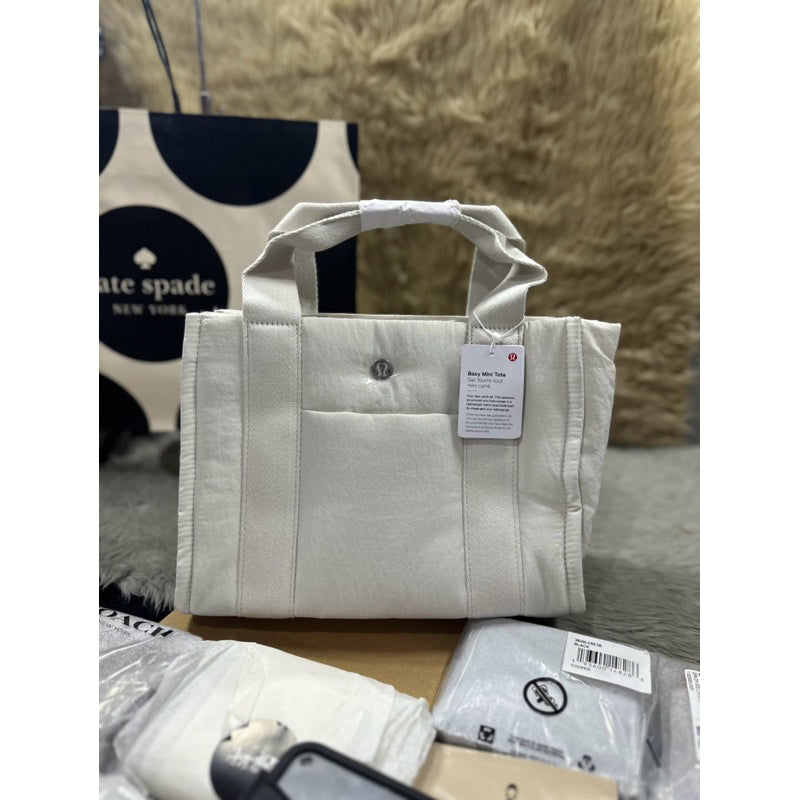 ORIG & IMPORTED Lululemon Boxy Mini Tote Top Handle Small Bag 4.5L Nylon White Cream