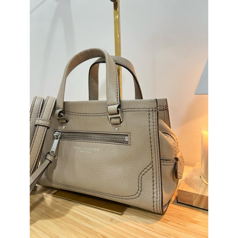 ORIG PRELOVED  MJ Mini Cruiser Pebbled Leather Crossbody Small Satchel Bag Ivory Beige