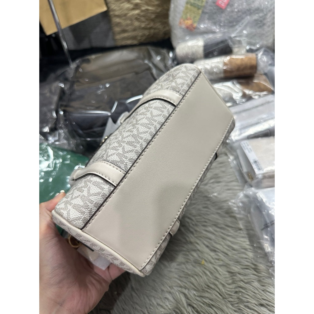 ORIG & IMPORTED MK Jet Set Travel Small Duffle Satchel Crossbody Bag in Vanilla White