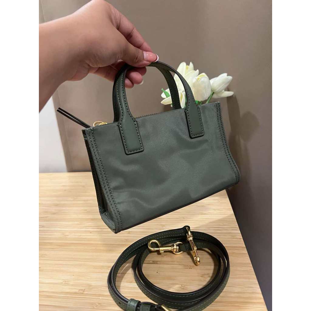 ORIG PRELOVED  TB Ella Nylon Mini Tote Crossbody Bag Purse in Green
