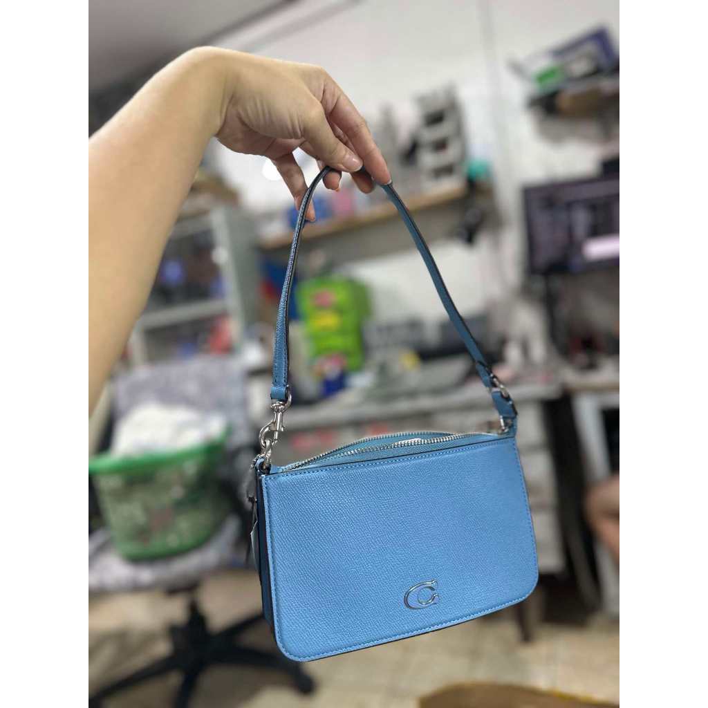 ORIG & IMPORTED CCH Retail Pouch Small Bag With Signature Canvas Interior BLUE