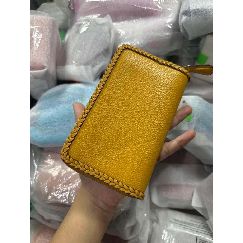 ORIG & IMPORTED CCH RARE Retail Medium Zip Around Yellow Buttercup Wallet With Braid