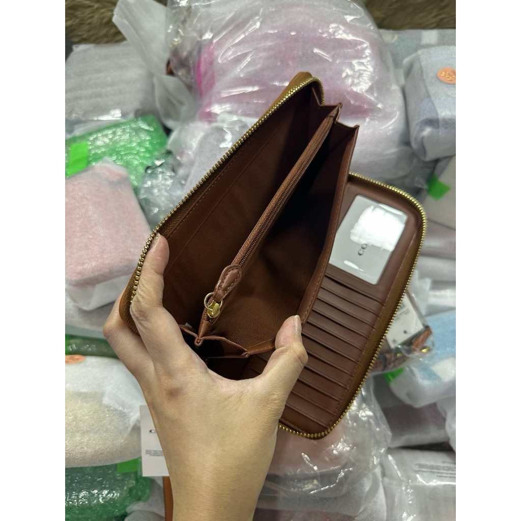 ORIG & IMPORTED CCH Continental Long Phone Wallet In Rainbow Signature Canvas Brown