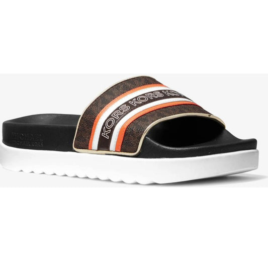 SALE! MK with flaw Tyra Logo Tape Slides Sandals