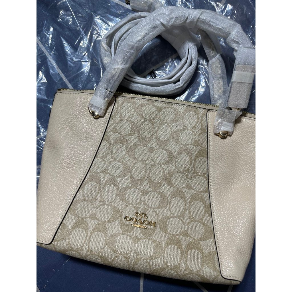 ORIG & IMPORTED CCH Kacey Satchel Bag In Colorblock Signature Canvas Khaki