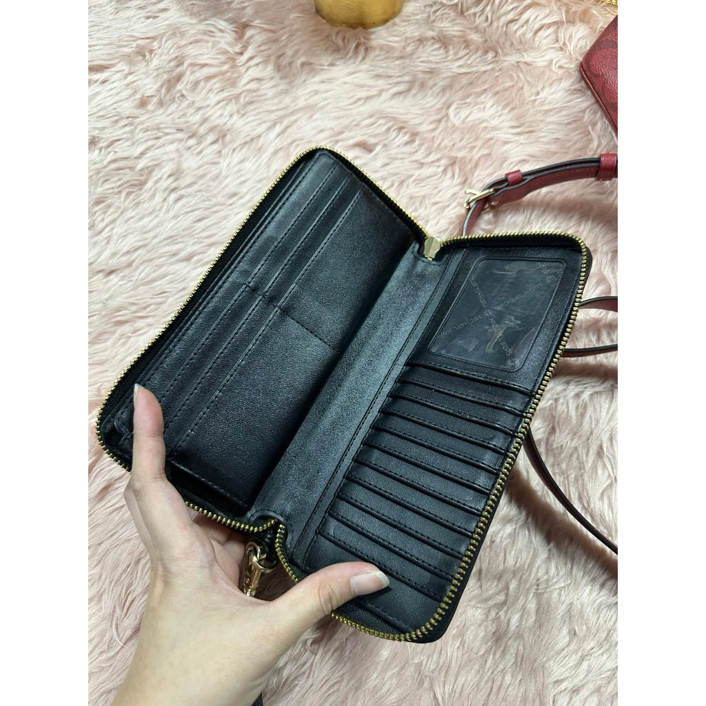 ORIG Preloved MK Leather Continental Long Wallet Wristlet