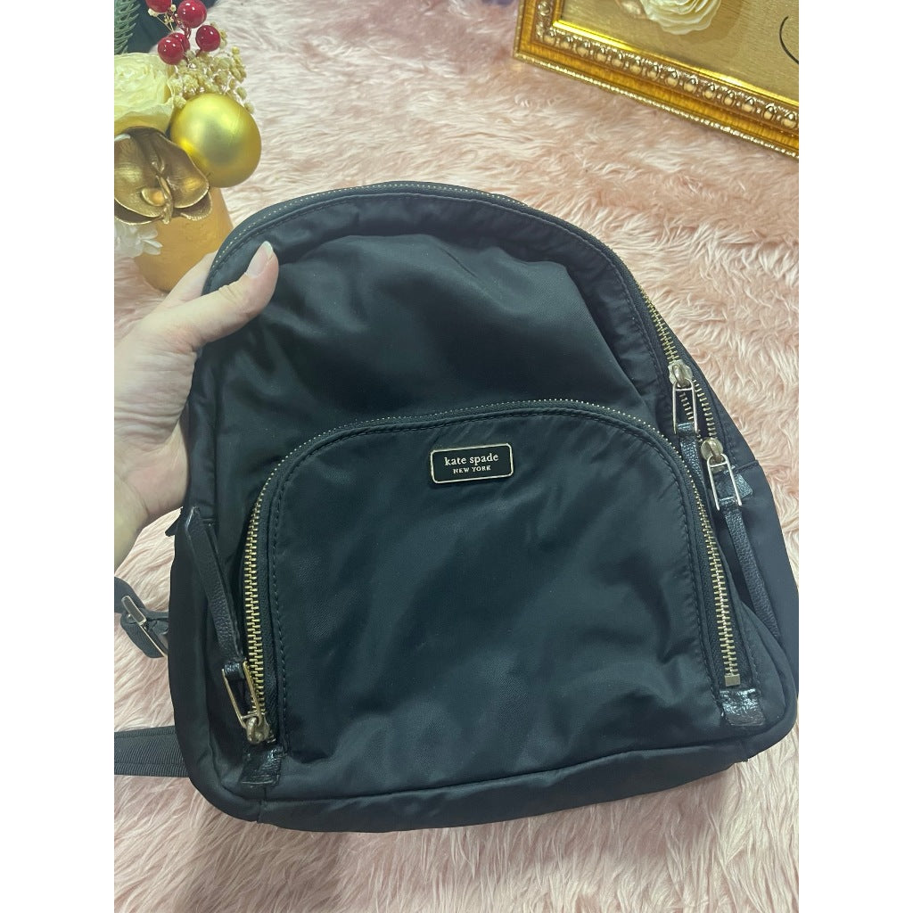 ORIG Preloved KS Dawn Medium Nylon Backpack Black Bag