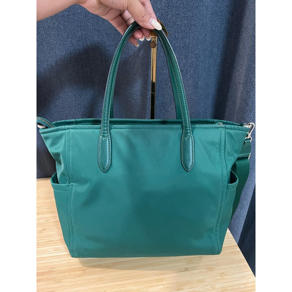 ORIG Preloved KS Chelsea Medium Satchel Nylon Bag Deep Jade Green