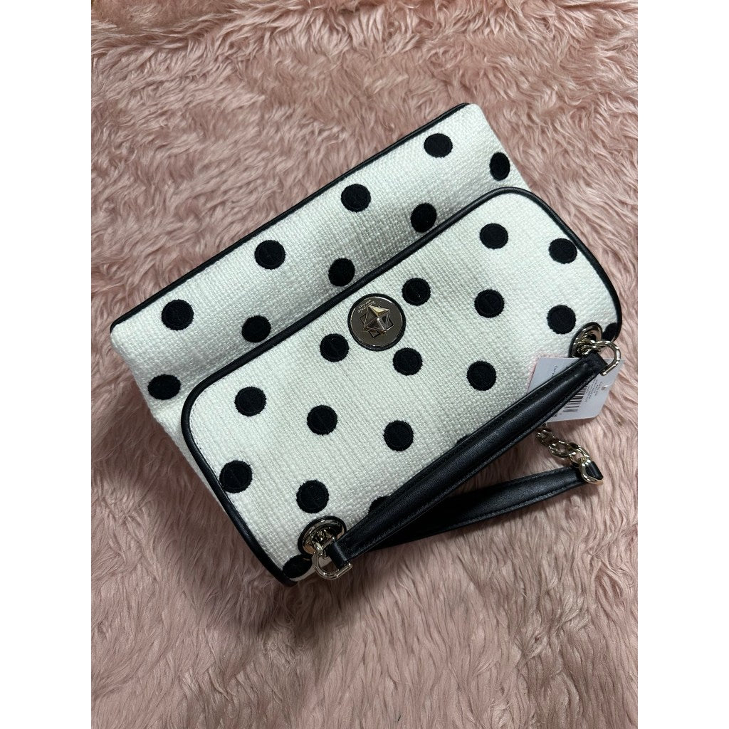 ORIG & IMPORTED KS Natalia Medium Flap Shoulder Bag Embroidered White Bag