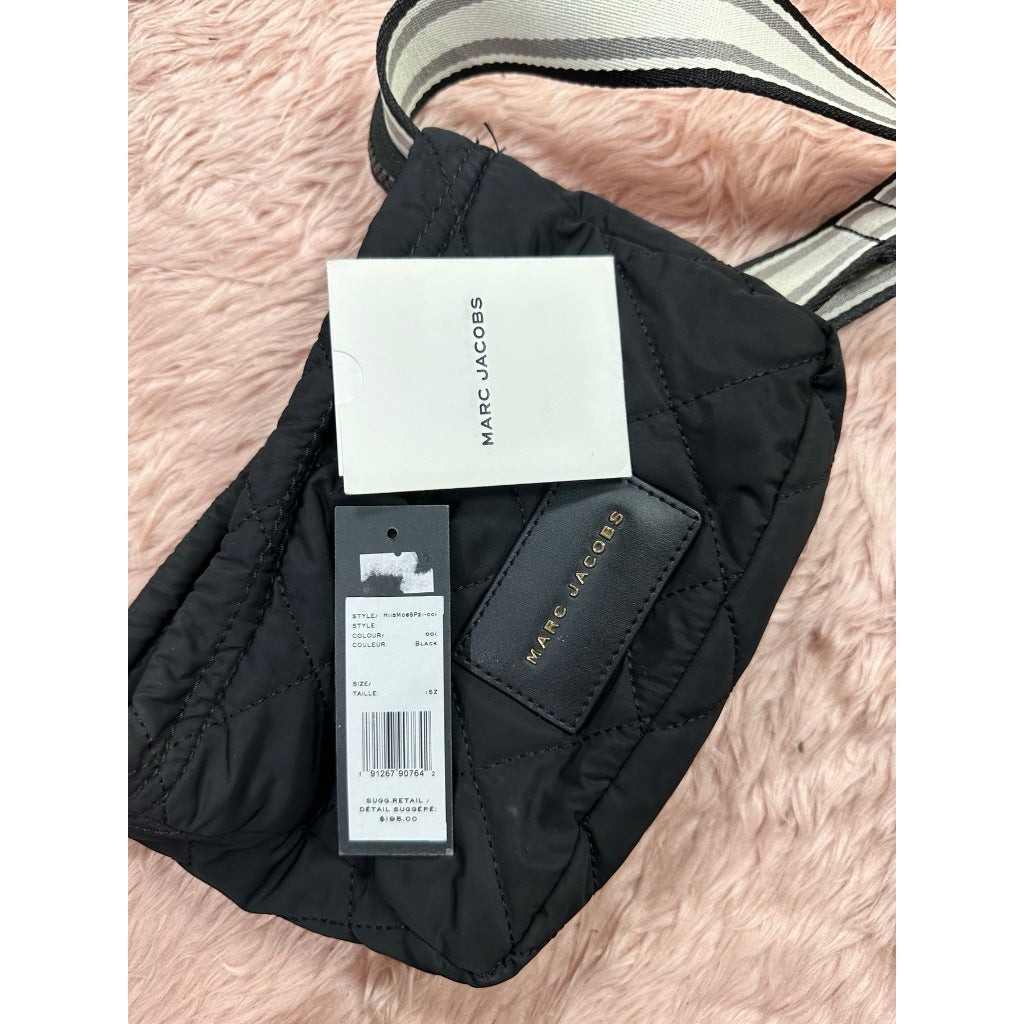 ORIG & IMPORTED Preloved MJ Quilted Fabric Messenger Nylon Crossbody Black Bag