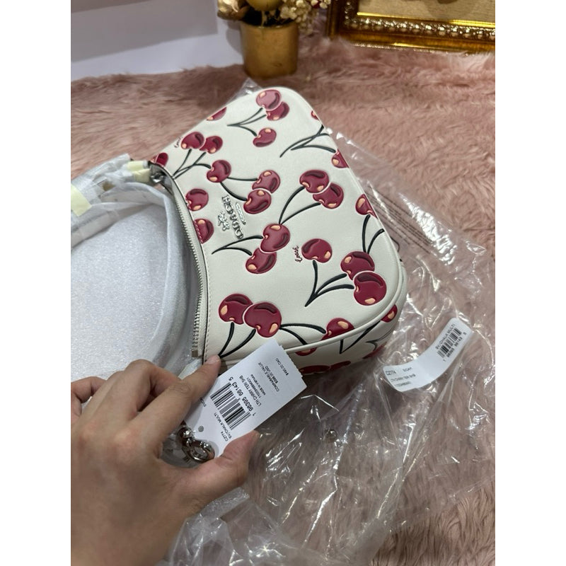 ORIG & IMPORTED CCH Teri Shoulder White Bag With Cherry Print