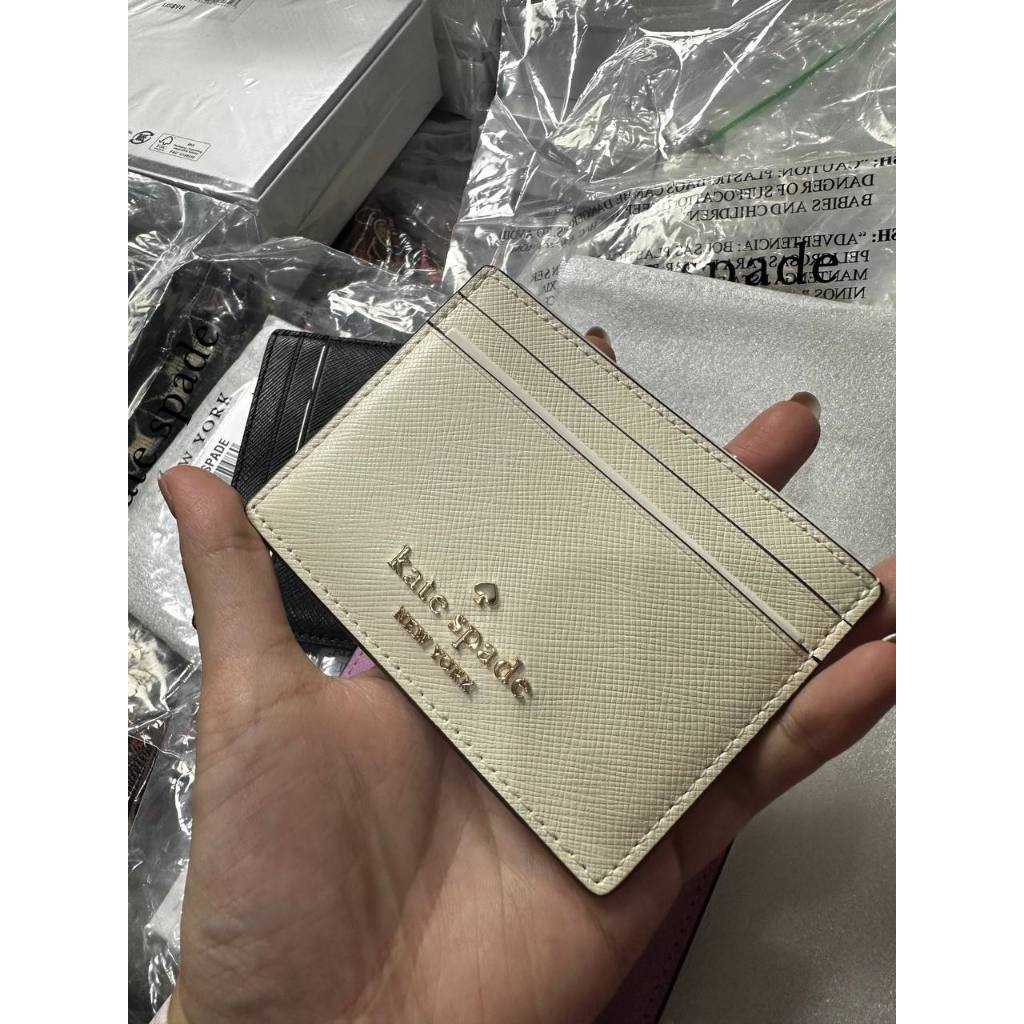 ORIG & IMPORTED KS Madison Small Slim Card Holder Wallet Black Beige Pink White