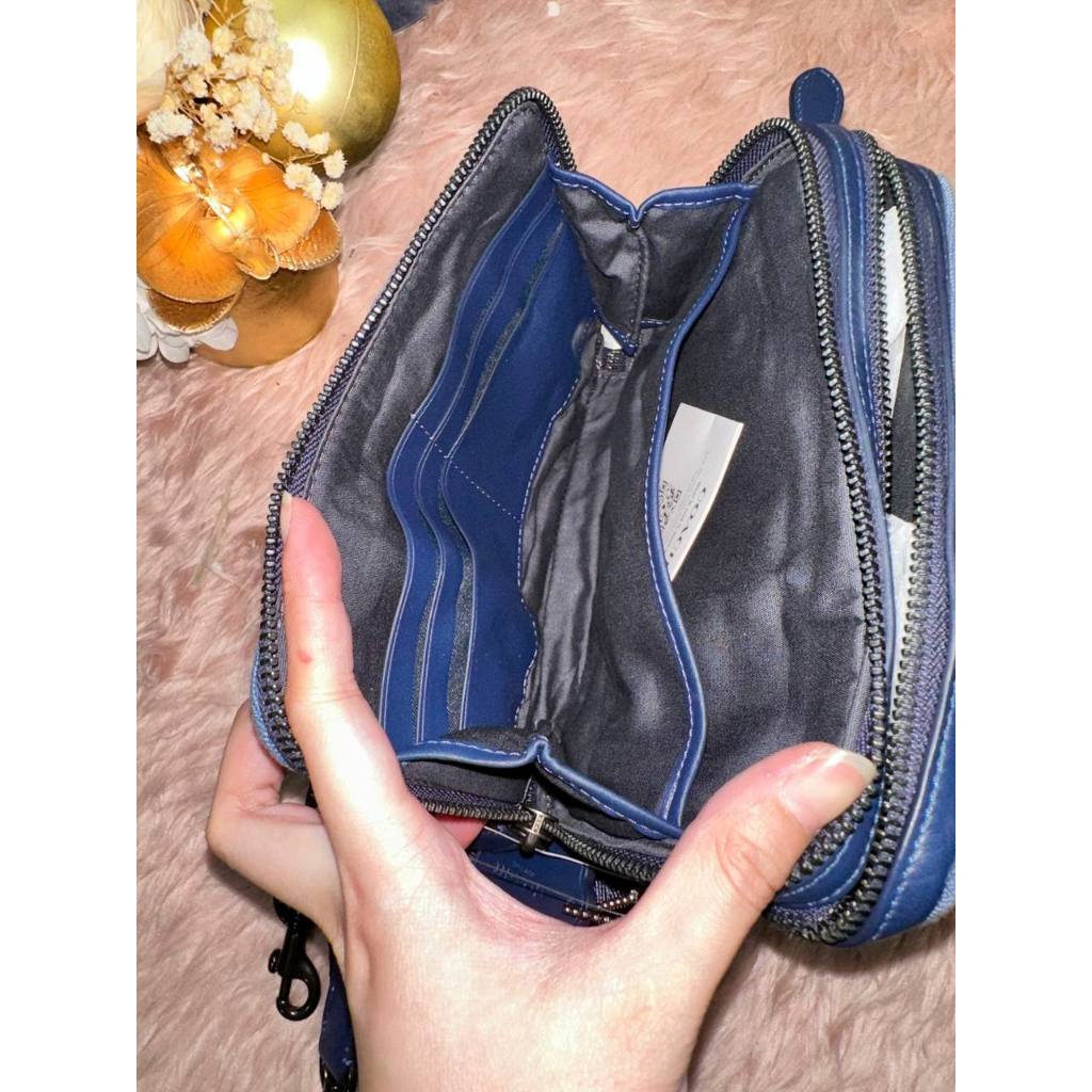 ORIG Preloved CCH Charter Crossbody Bag 19 In Signature Canvas Jacquard Blue