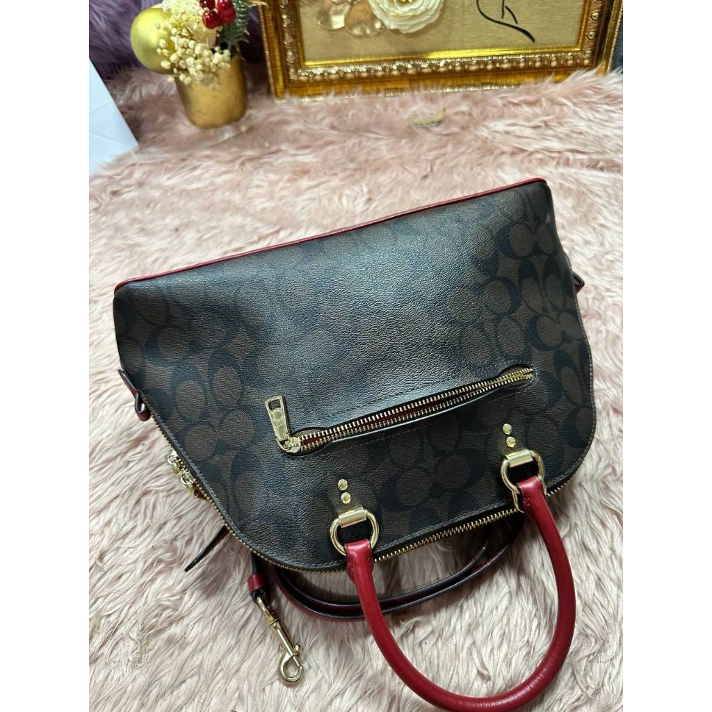 ORIG Preloved CCH Katy Satchel Signature Brown Red Bag