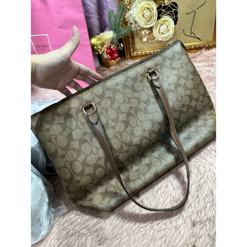 ORIG Preloved CCH Gallery Tote In Signature Canvas Khaki Brown Bag