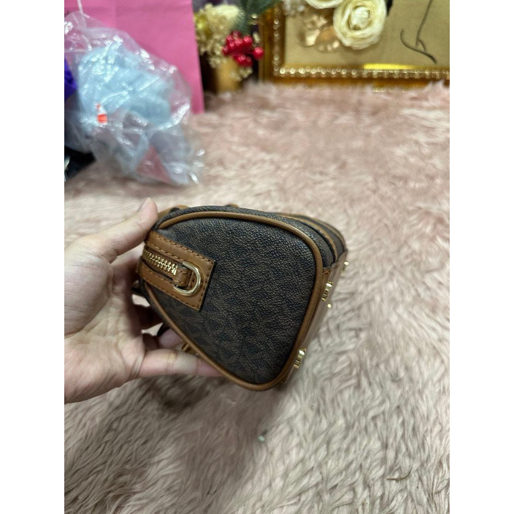 ORIG Preloved MK Bedford Legacy Extra-Small Duffle Crossbody Micro Brown Bag