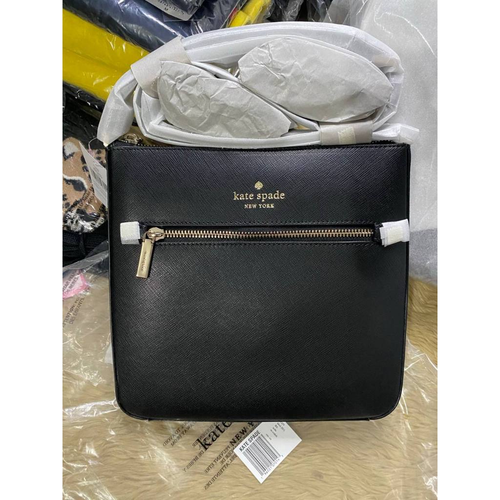 ORIG & IMPORTED KS Sadie North South Crossbody Bag in Black & Taupe