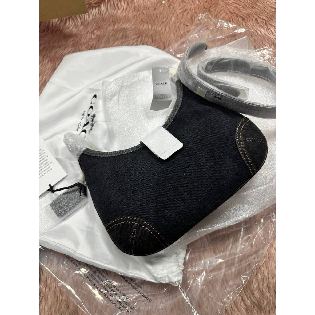 ORIG & IMPORTED CCH Retail Denim Hamptons Hobo Shoulder Black Bag