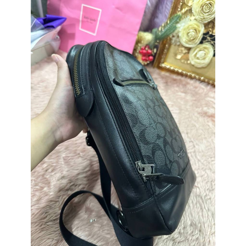 ORIG Preloved CCH Graham Pack In Signature Canvas Black Men Body Bag