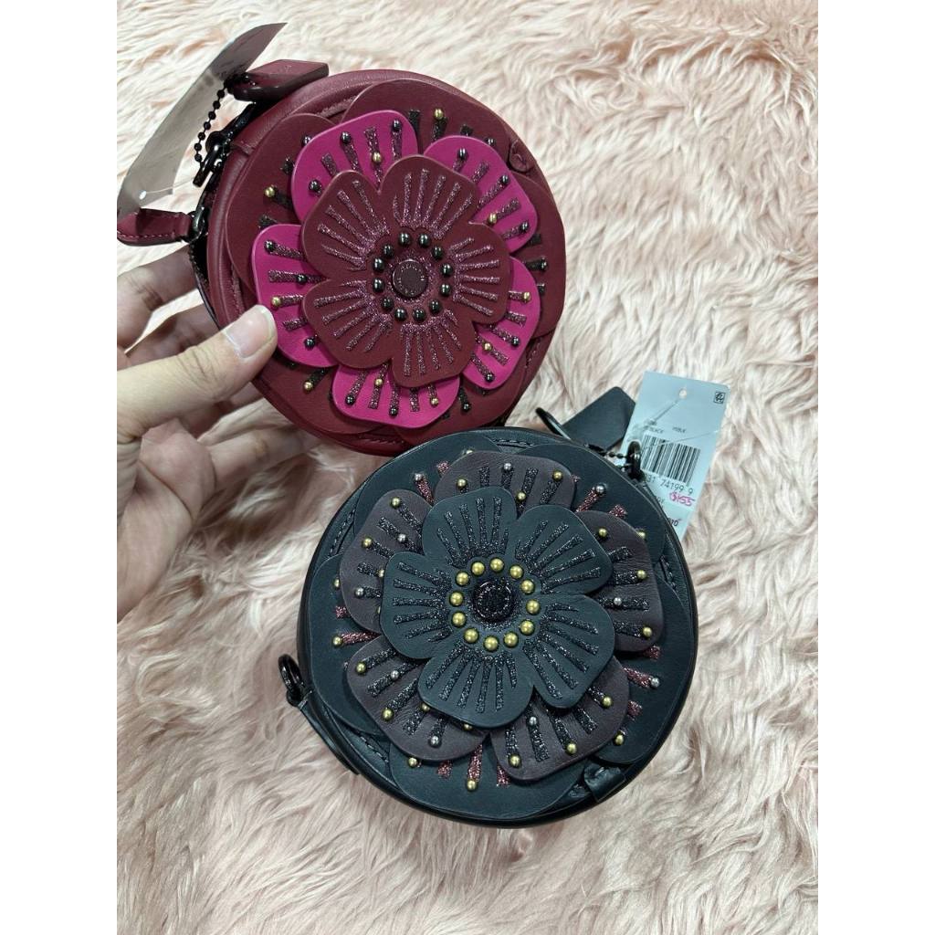 ORIG & IMPORTED CCH Tea Rose Crossbody Mini Floral Pink Black Bag