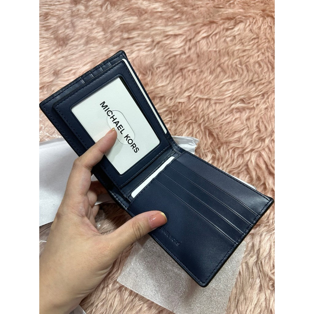 ORIG & IMPORTED MK Rivington Leather Billfold Men's Wallet with Passcase Navy Blue