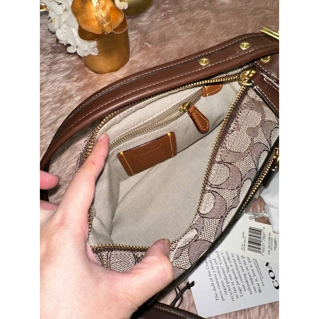 ORIG Preloved CCH RARE Retail Demi Bag In Signature Jacquard Brown Bag