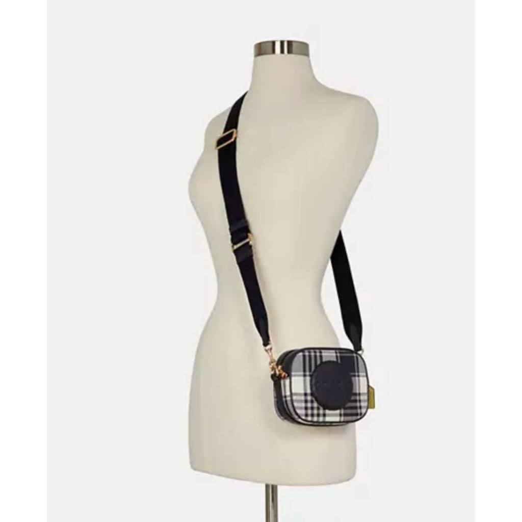 ORIG & IMPORTED CCH Mini Dempsey Camera Black Bag With Plaid Print