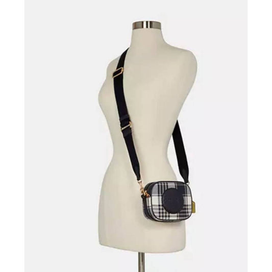 ORIG & IMPORTED CCH Mini Dempsey Camera Black Bag With Plaid Print