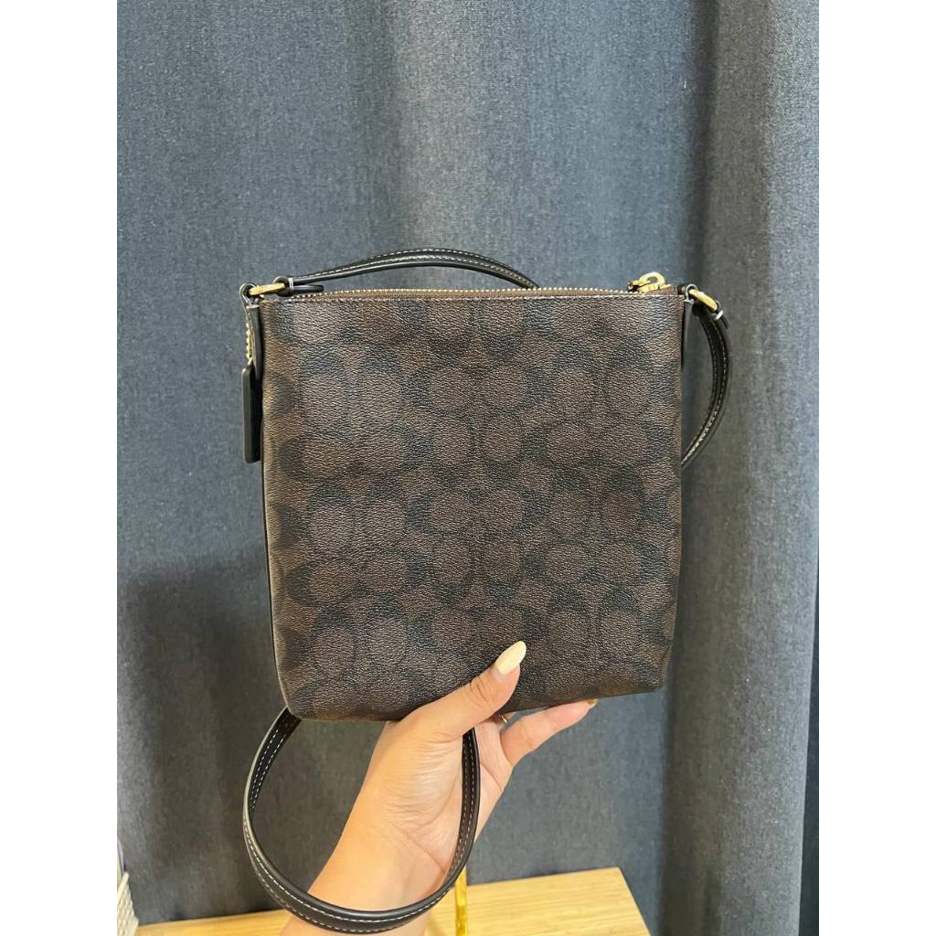 ORIG Preloved CCH Mini Rowan File Brown Bag In Signature Canvas