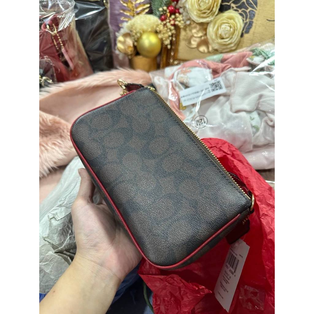 ORIG & IMPORTED CCH Nolita 19 Wristlet Small Brown/Red Bag