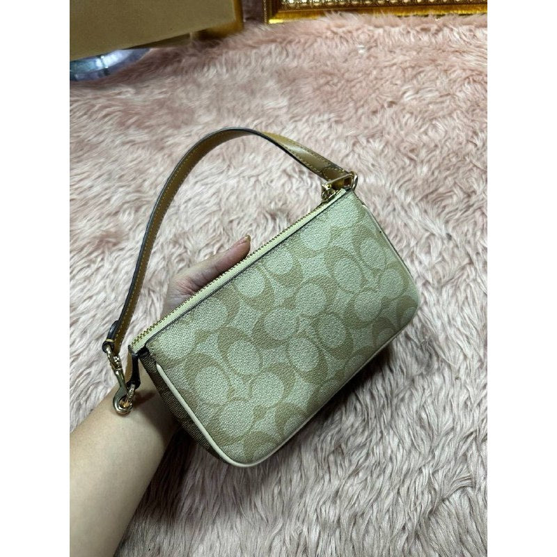 ORIG Preloved CCH Nolita 19 In Signature Canvas Small Khaki Saddle Bag