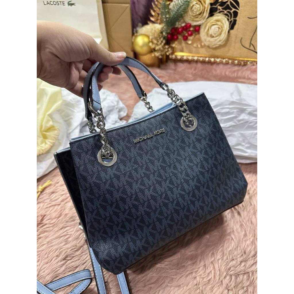ORIG Preloved MK Teagan Small Crossbody Small Blue Bag