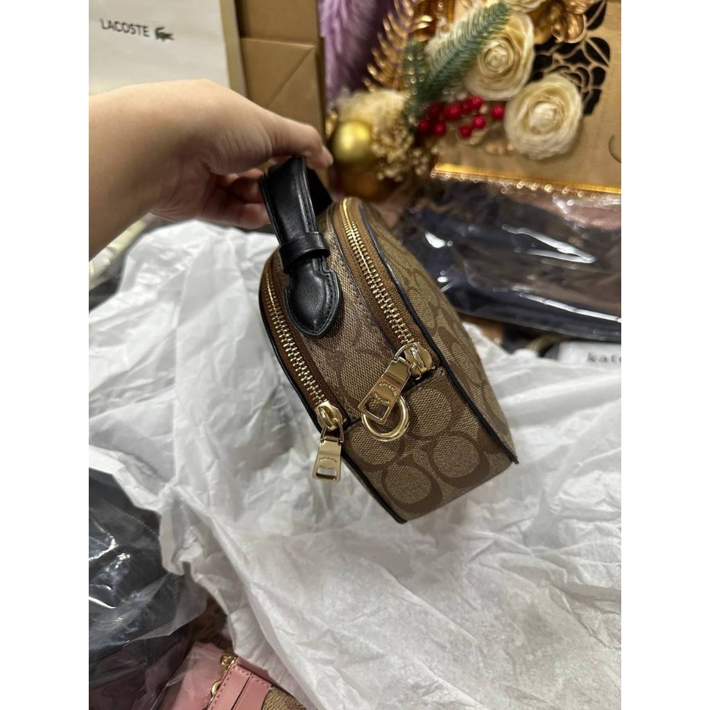 ORIG Preloved RARE CCH Serena Satchel In Signature Canvas Khaki Brown Small Bag