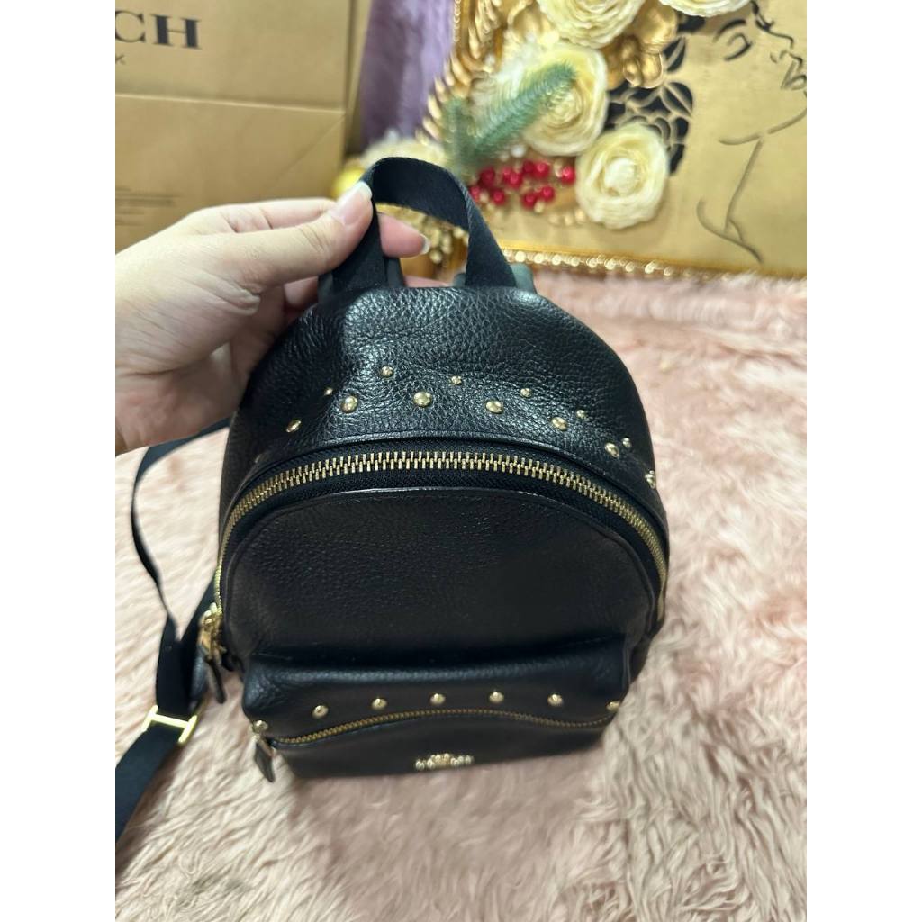 ORIG Preloved CCH Mini Charlie Backpack with studs small black bag