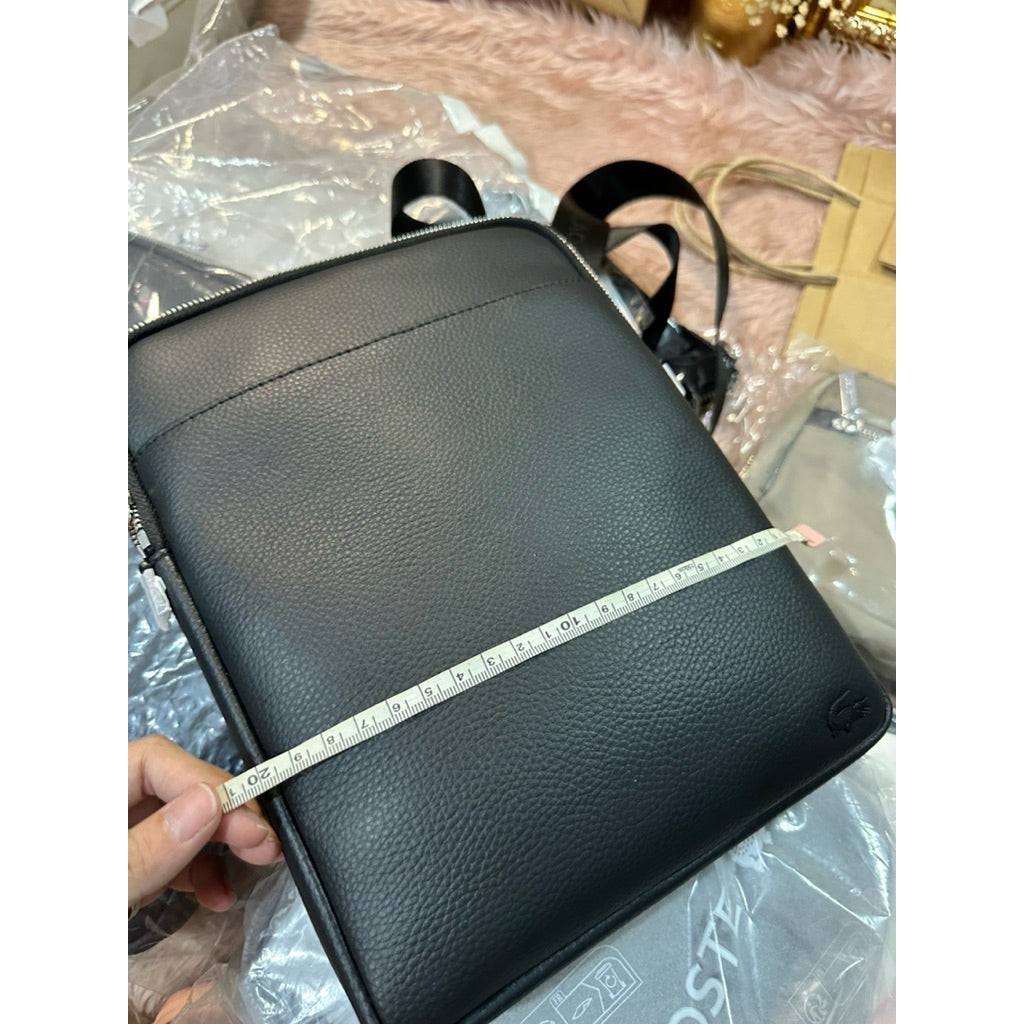 ORIG & IMPORTED LCT L Flat Crossover Men Leather Bag Black