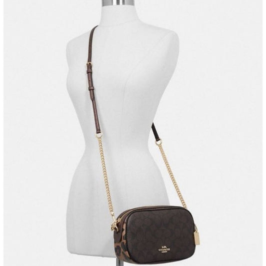 ORIG Preloved CCH Isla Chain Crossbody Small Bag Brown With Leopard Print